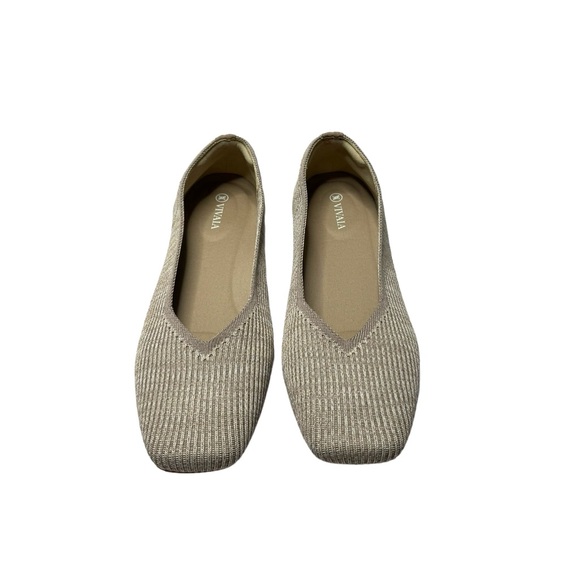 Vivaia | NEW Square-Toe V-Cut Flats (Margot 2.0) in Oatmilk 42 - Picture 9 of 13